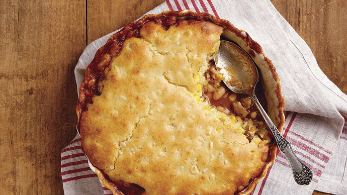 White Bean Chili Cornbread Pie